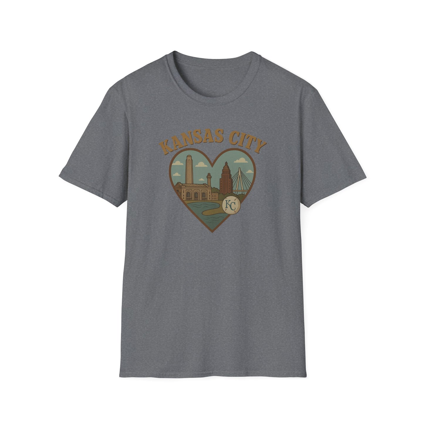 Fall in Love with Kansas City: Quirky Heartscape Tee for Proud Midwestern Spirits