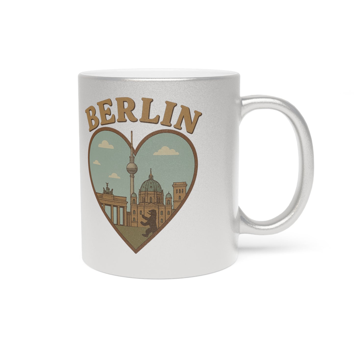 Berlin Metallic Mug: Embrace the Magic of Landmarks in Silver and Gold