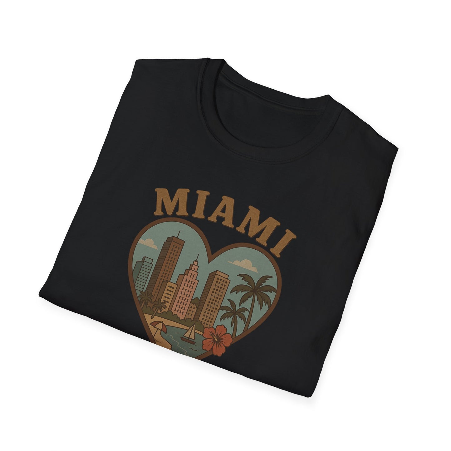 Fall in Love with Miami's Retro Beach Vibes on a Tee for Unisex Awesomeness