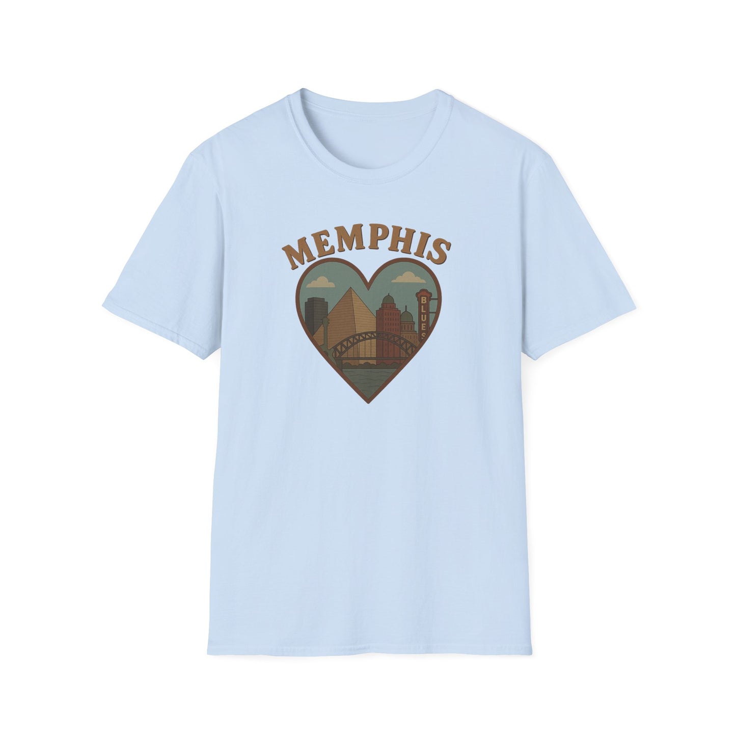 Love Memphis T-Shirt: Heartfelt Ode to Blues and Pyramids