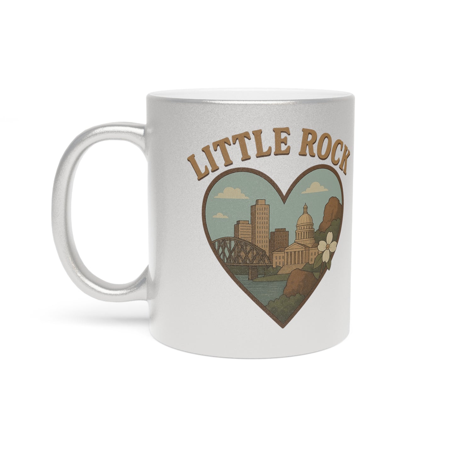 Gilded Little Rock Love Mug: Embrace Metallic Elegance & Urban Vibes