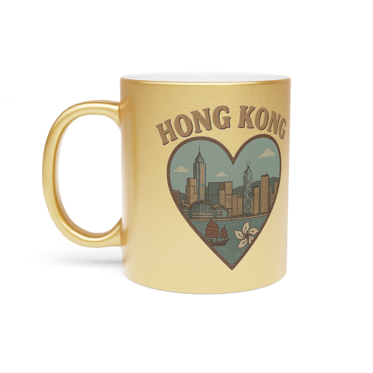 Gleaming Hong Kong Metallic Mug: Grab a Sip of Skyline Nostalgia!
