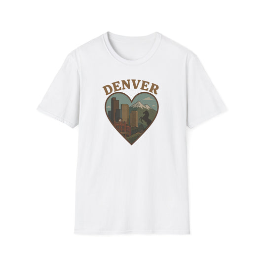 Capture the Heart of Denver with Our Iconic Skyline and Mountain Tee