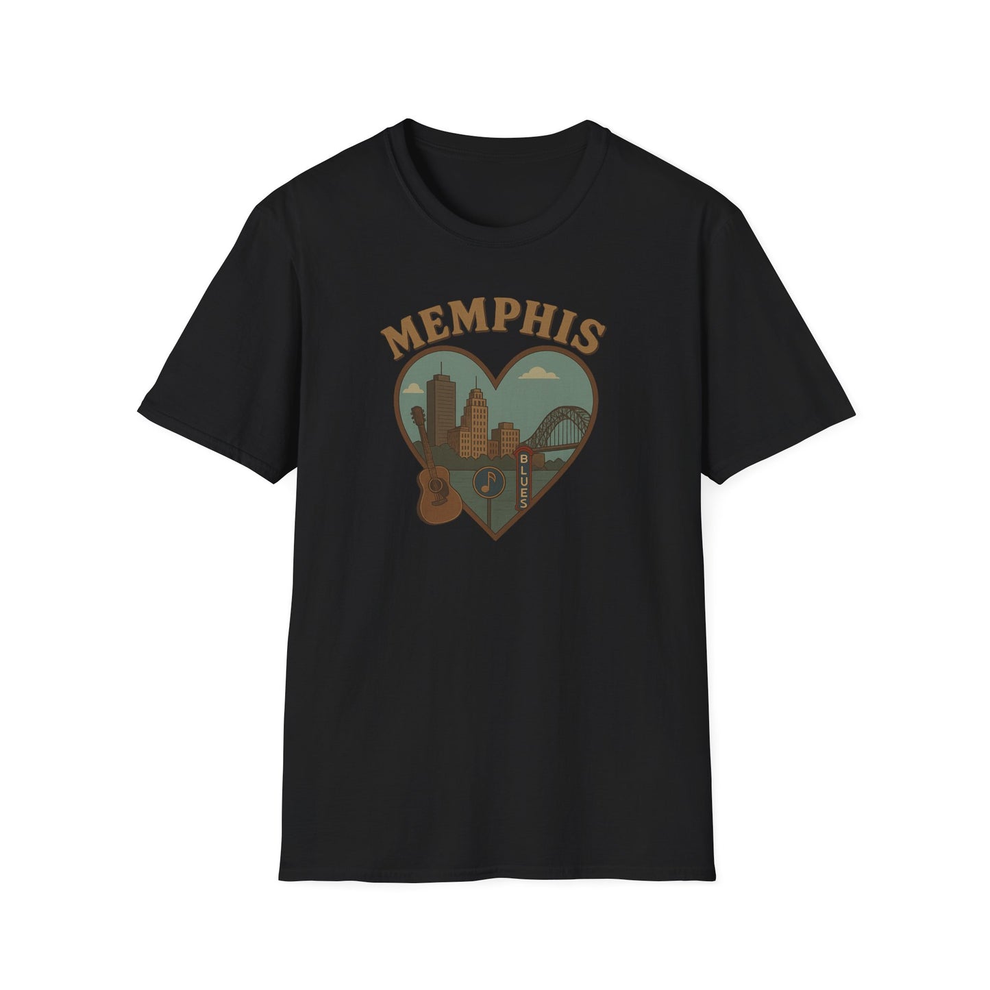 Feel the Rhythm with Memphis Heartbeat Blues Skyline Tee