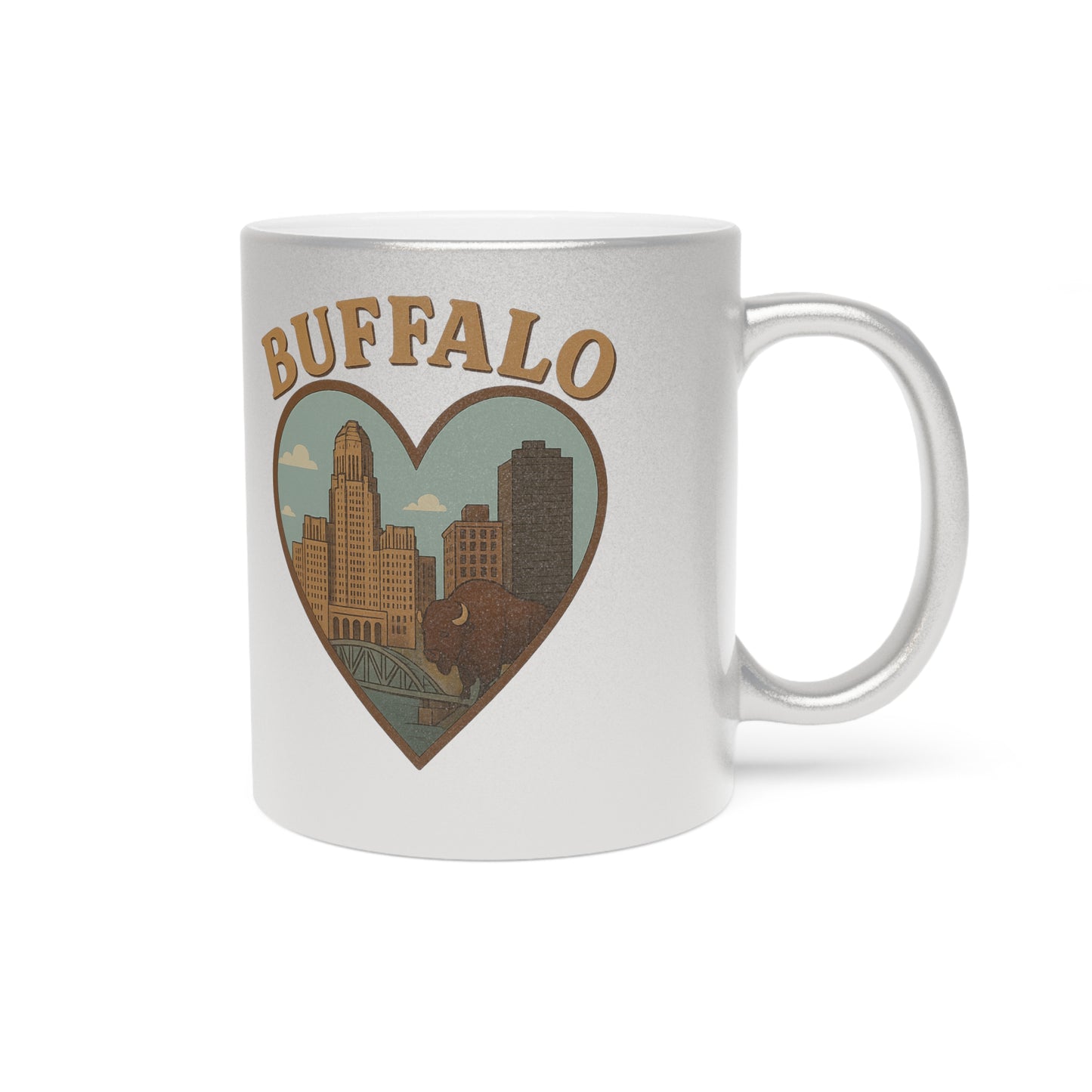 Sip Boldly with the Buffalo Shine: Metallic Mug in Silver or Gold