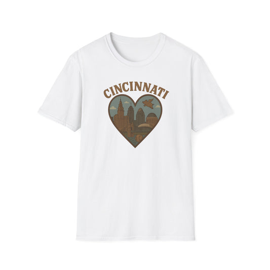Cincinnati Love Tee: Where Flying Pigs and Skylines Unite for the Ultimate Unisex Statement
