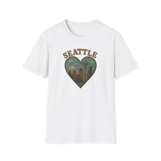 Feel the Seattle Love with This Quirky Space Needle Heartbeat Tee for Adventurous Souls