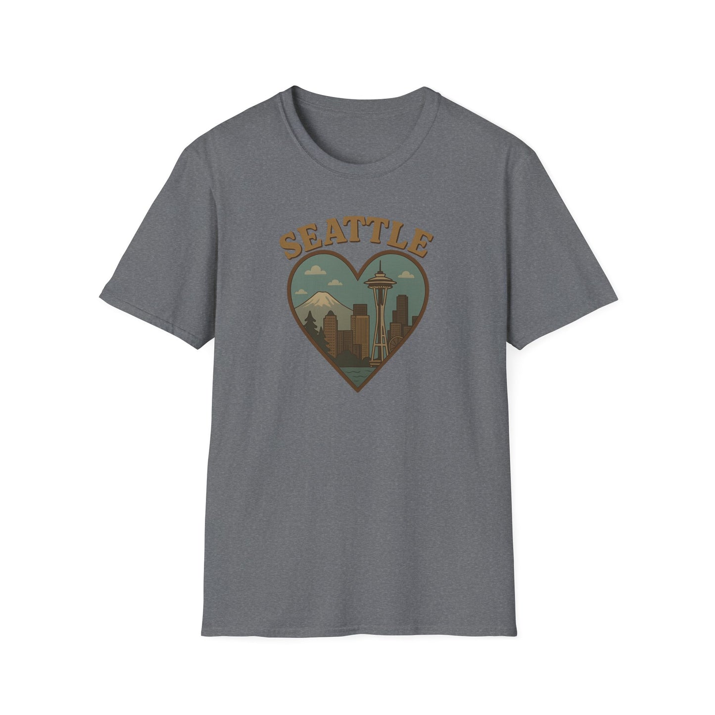 Feel the Seattle Love with This Quirky Space Needle Heartbeat Tee for Adventurous Souls