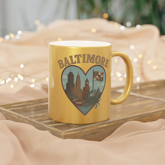 Glistening Baltimore Love Mug: Sip Dreams from a Vintage Heart!