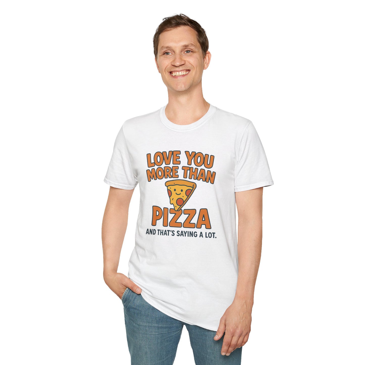 Pizza Love Proclamation: Cheesy Typography Design, Cartoon Food Humor Graphic