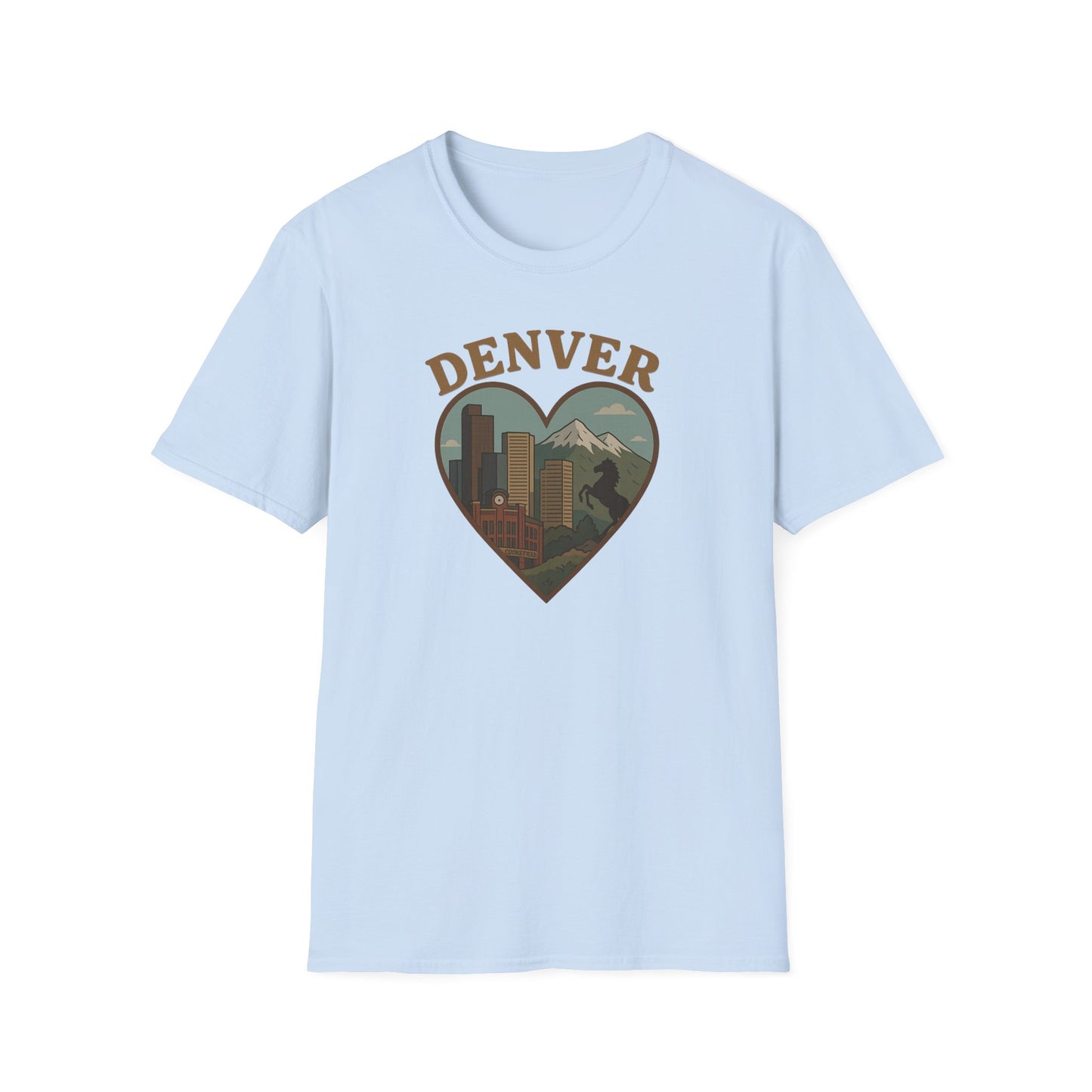 Capture the Heart of Denver with Our Iconic Skyline and Mountain Tee