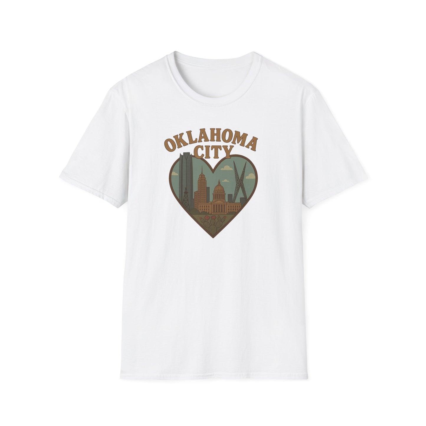Fall Head Over Heels for Oklahoma City with This Soft Unisex Skyline Tee