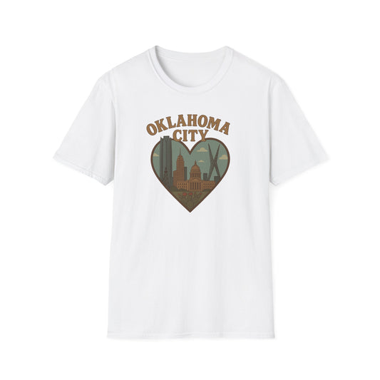 Fall Head Over Heels for Oklahoma City with This Soft Unisex Skyline Tee