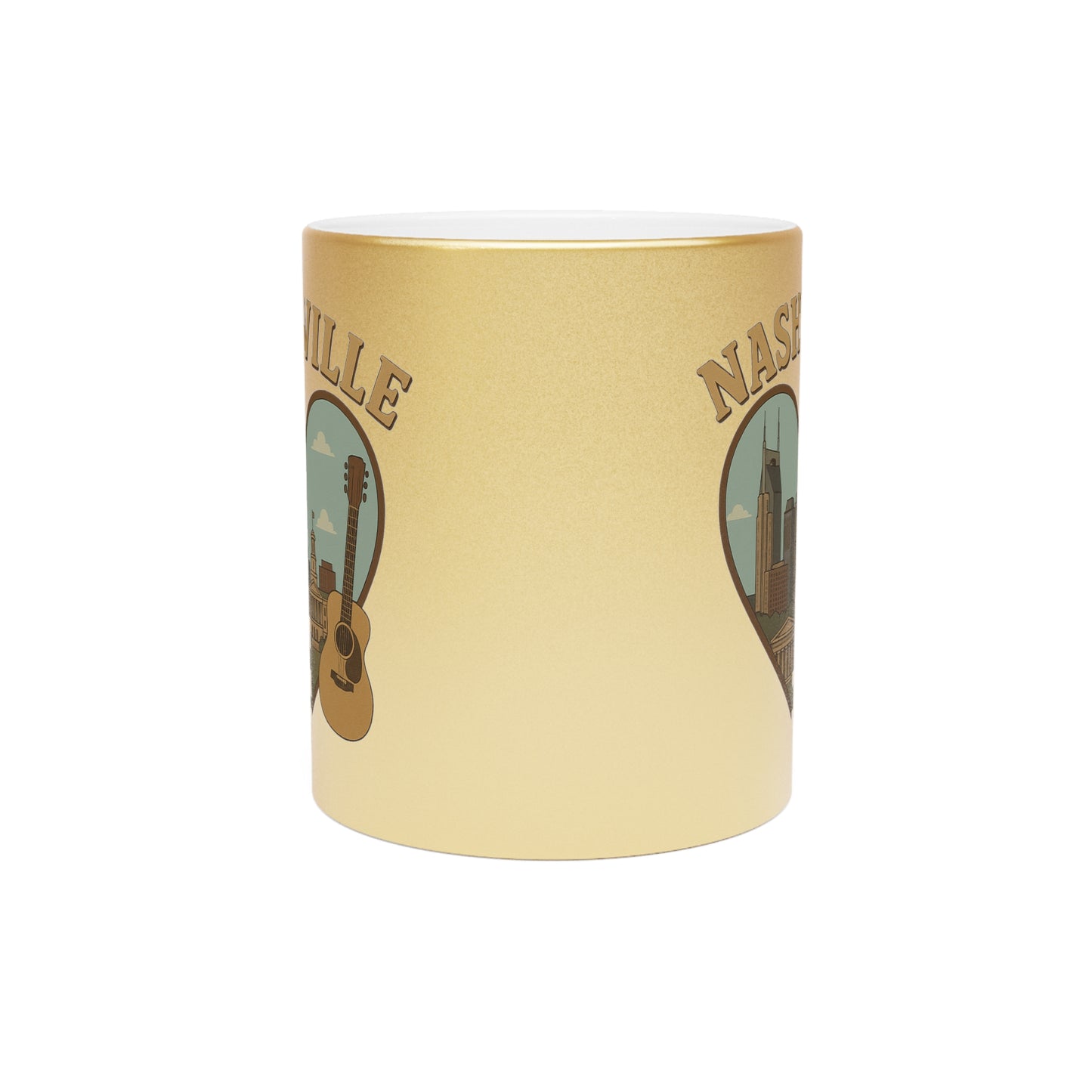 Rock Your Brew with a Gold & Silver Metallic Nashville Mug Symphony!