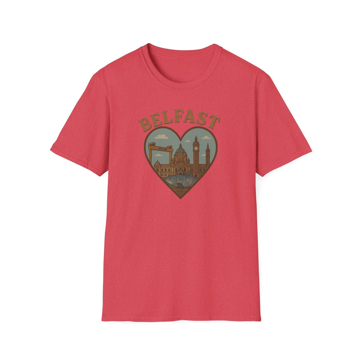 Fall in Love with Belfast: Unisex Soft T-shirt of Northern Ireland Charm!