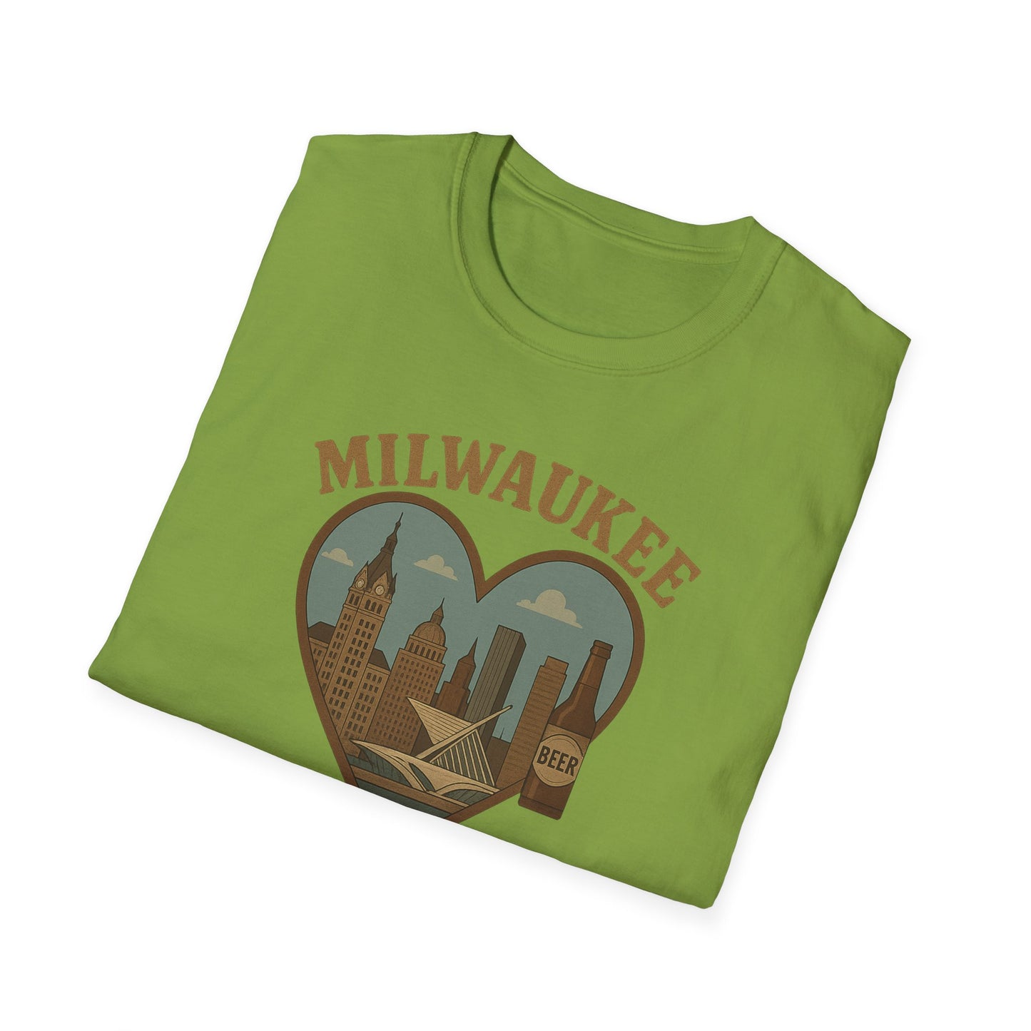 Fall Head Over Heels with This Milwaukee Skyline and Beer Lover's T-Shirt in Soft Unisex Gildan Glory!