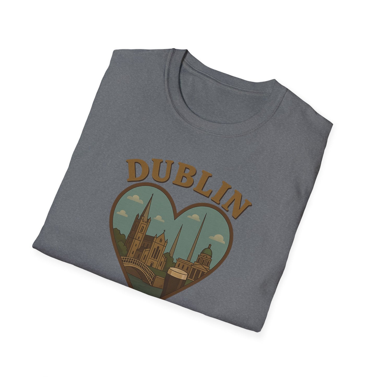 Cozy Dublin Heartbeat Shirt: Unisex Tee Celebrating Emerald Isle's Charm