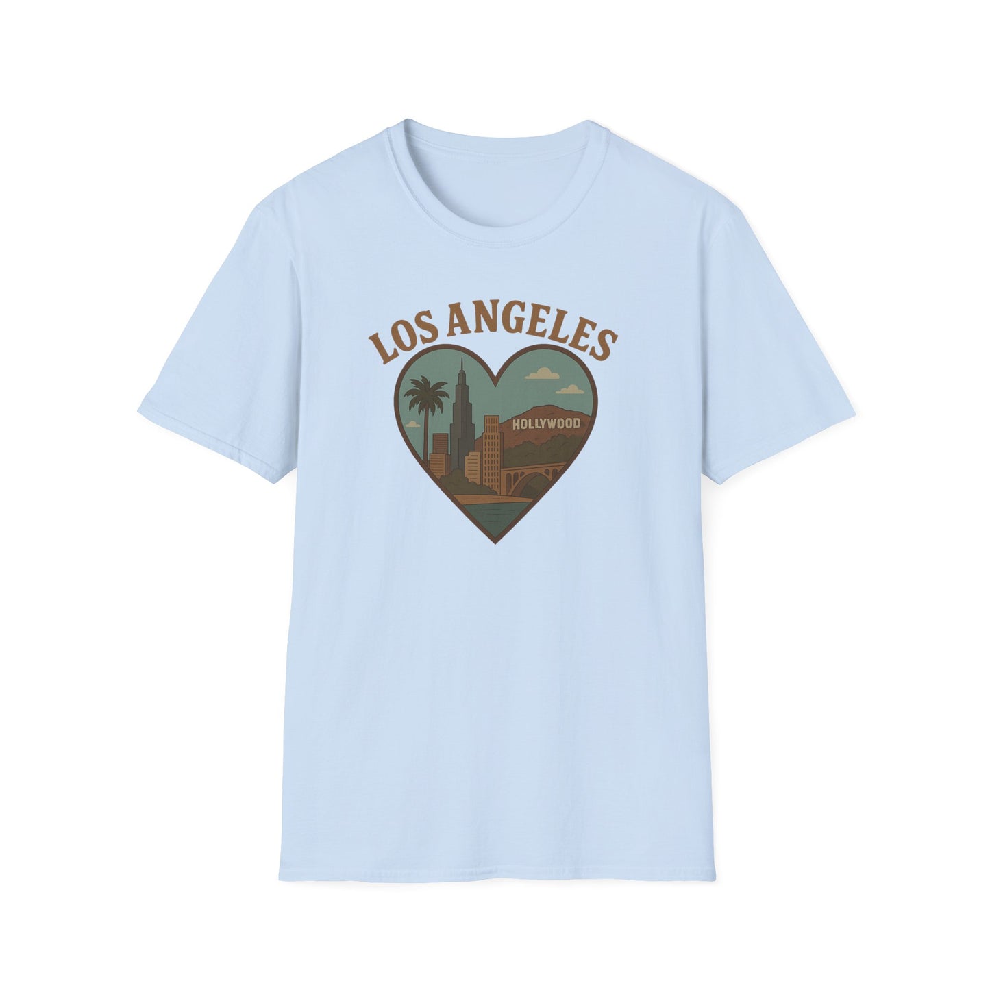 Feel the Love in Los Angeles with this Unisex Soft Cotton Hollywood T-Shirt