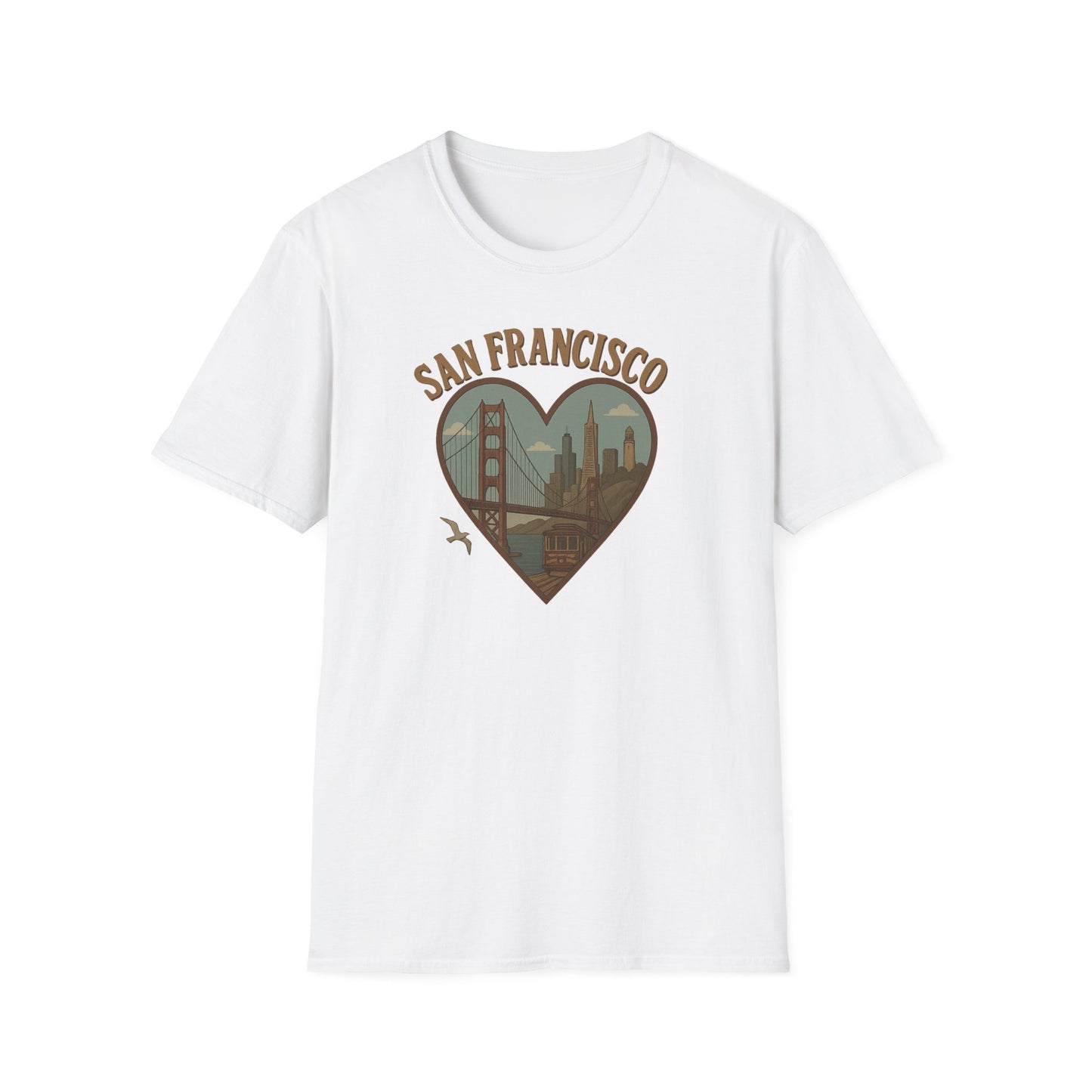 Capture Golden Bridge Vibes with Our San Francisco Heartbeat T-Shirt