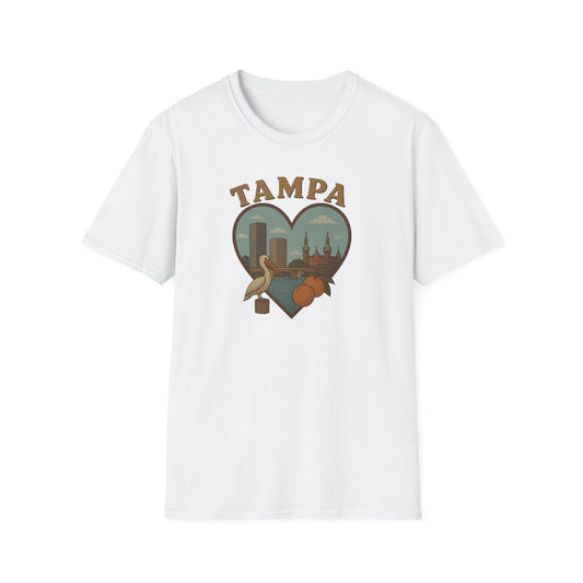 Sunshine, Oranges & Pelicans Unite: Tampa Dreamscape T-Shirt