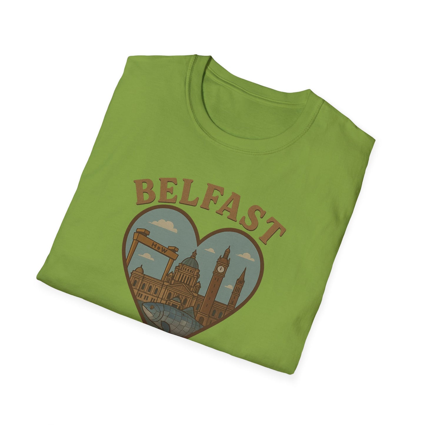 Fall in Love with Belfast: Unisex Soft T-shirt of Northern Ireland Charm!