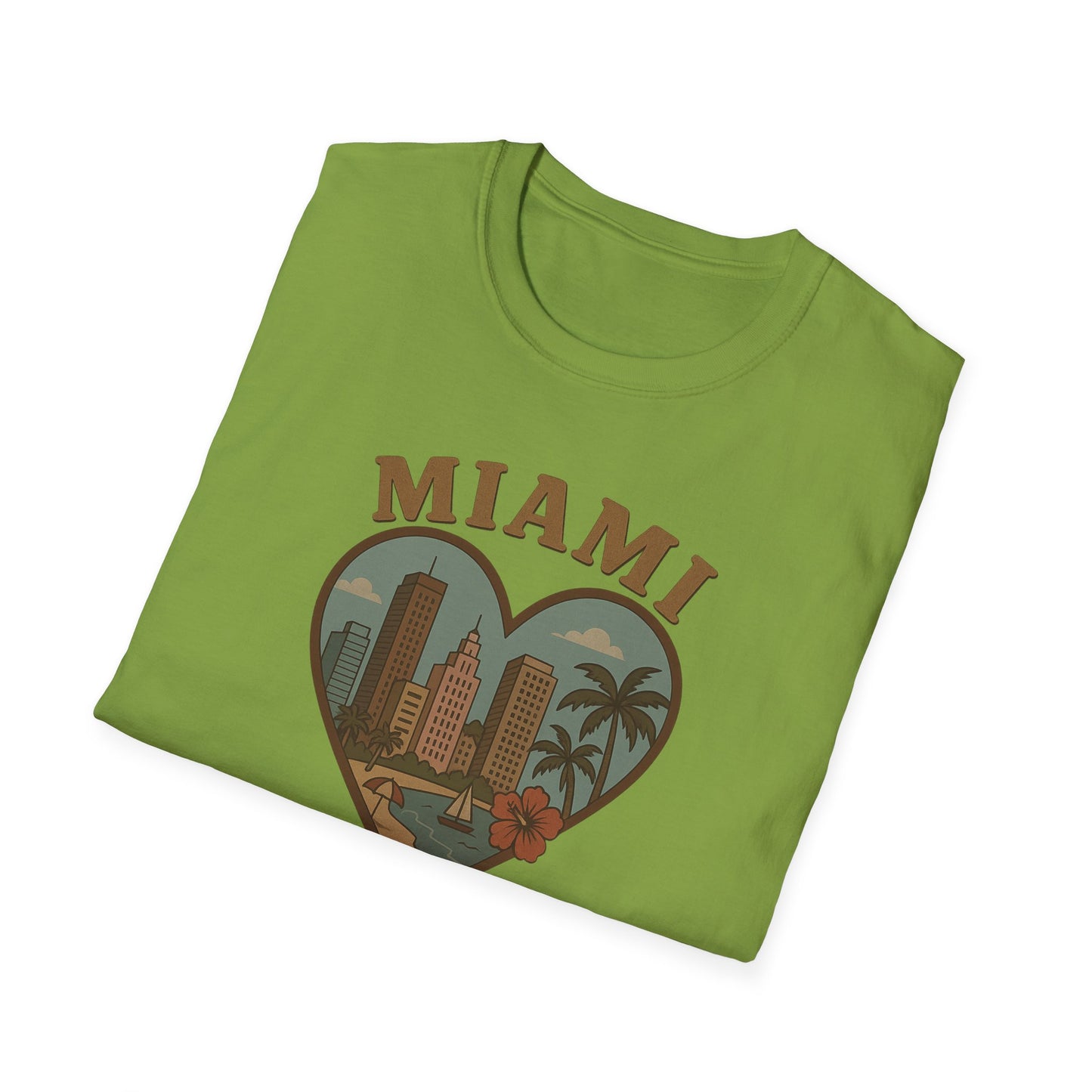 Fall in Love with Miami's Retro Beach Vibes on a Tee for Unisex Awesomeness