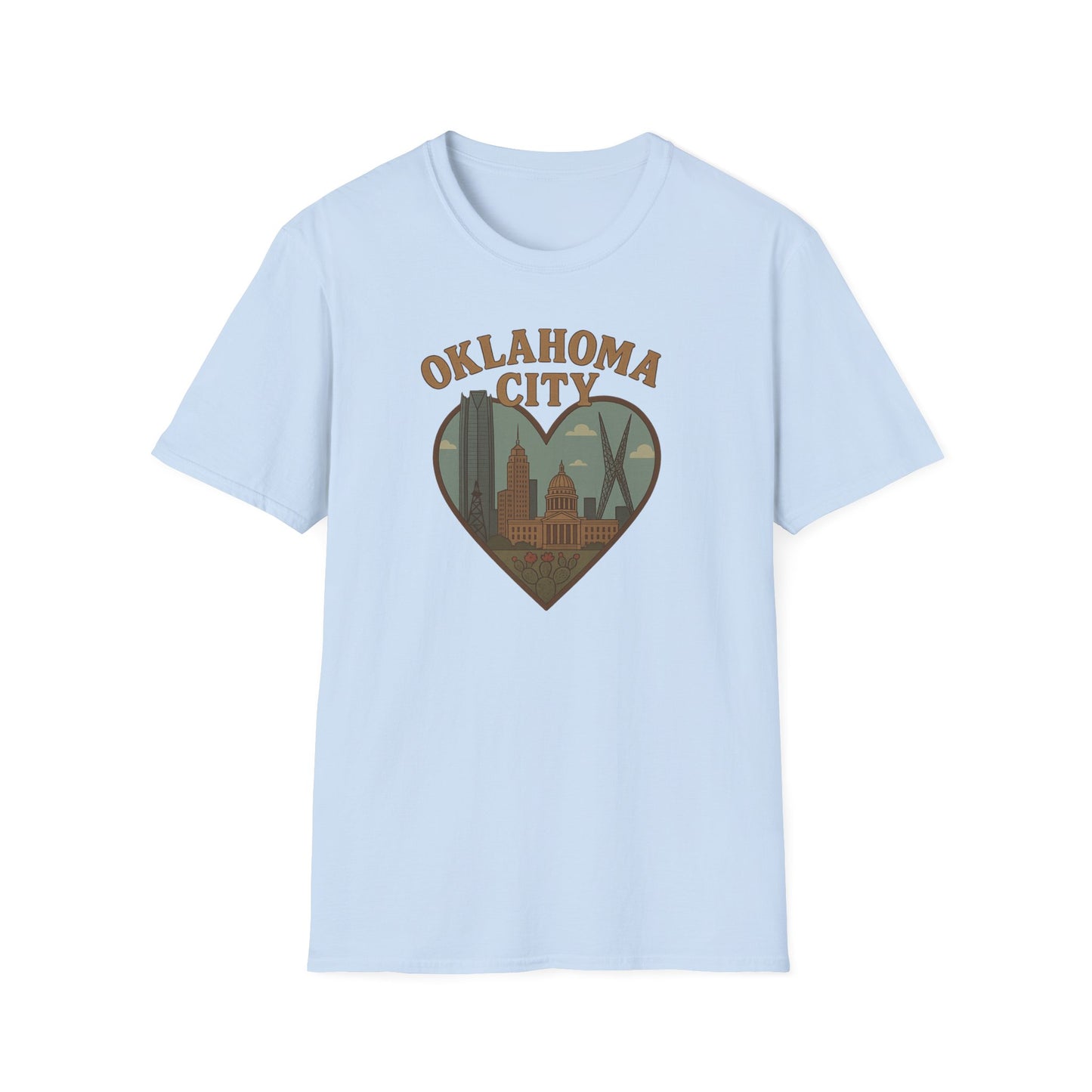 Fall Head Over Heels for Oklahoma City with This Soft Unisex Skyline Tee