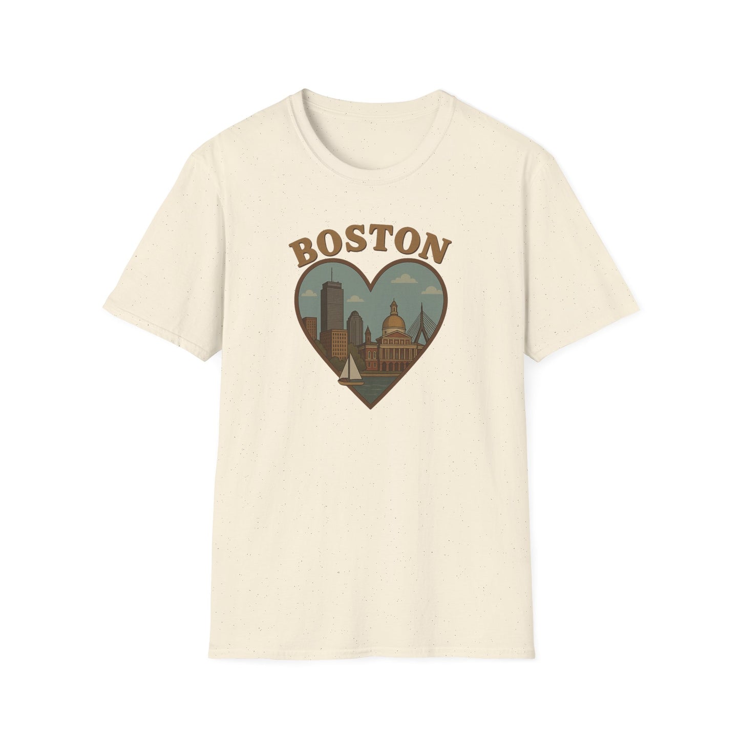 Embrace Boston Love with this Heartfelt Skyline Graphic T-Shirt