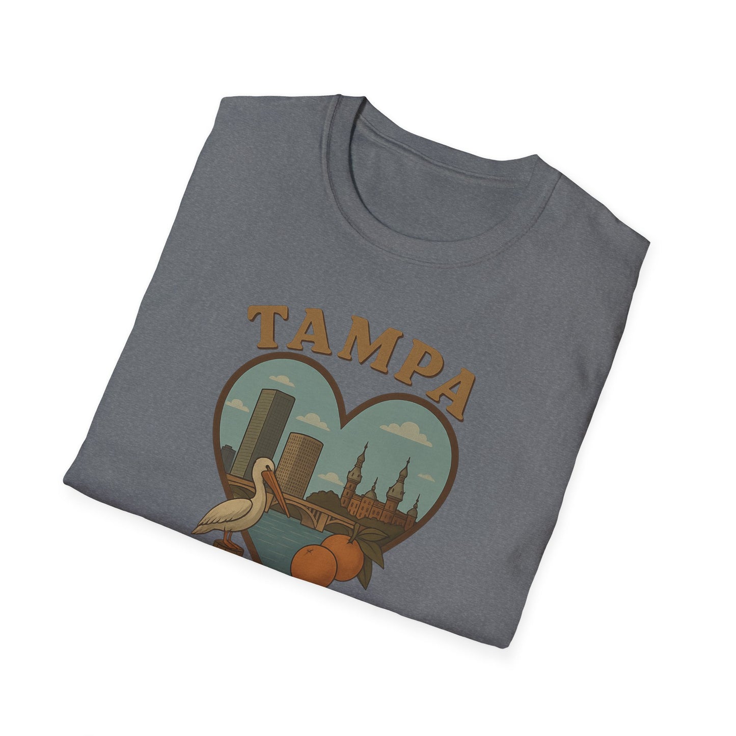 Sunshine, Oranges & Pelicans Unite: Tampa Dreamscape T-Shirt