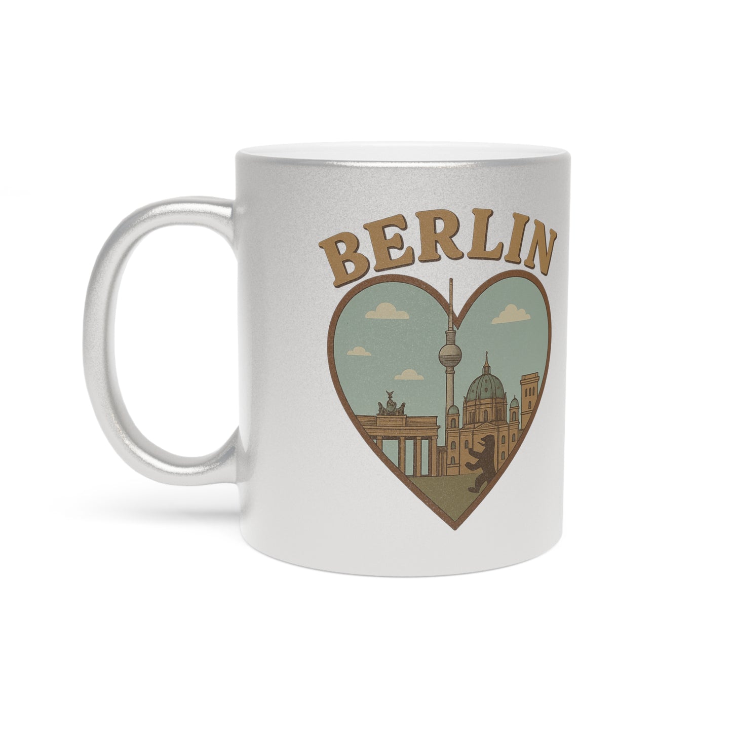Berlin Metallic Mug: Embrace the Magic of Landmarks in Silver and Gold