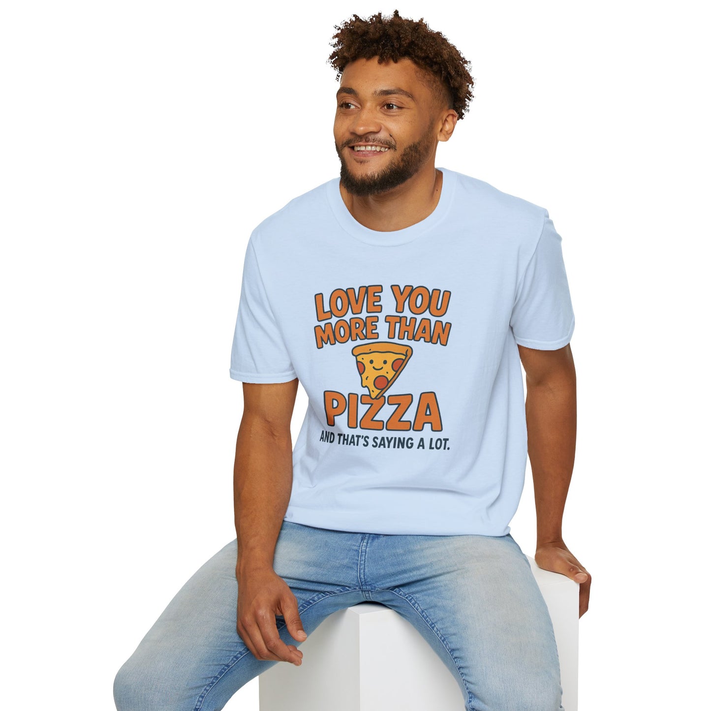 Pizza Love Proclamation: Cheesy Typography Design, Cartoon Food Humor Graphic