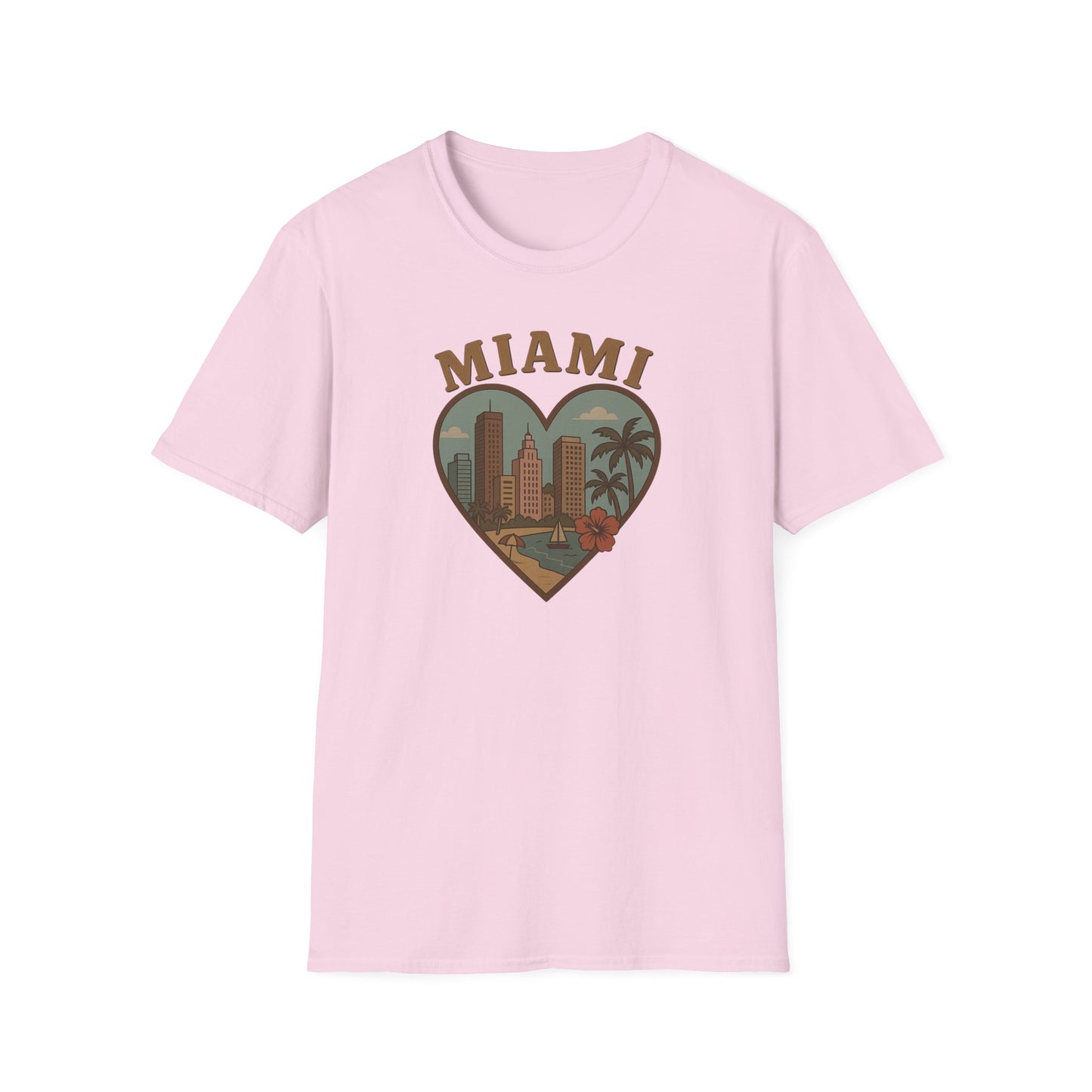 Fall in Love with Miami's Retro Beach Vibes on a Tee for Unisex Awesomeness