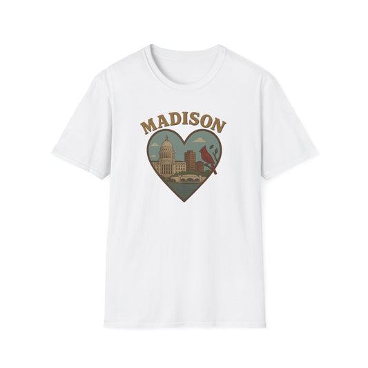 Fall in Love with Madison's Irreverent Heart and Cardinal T-Shirt
