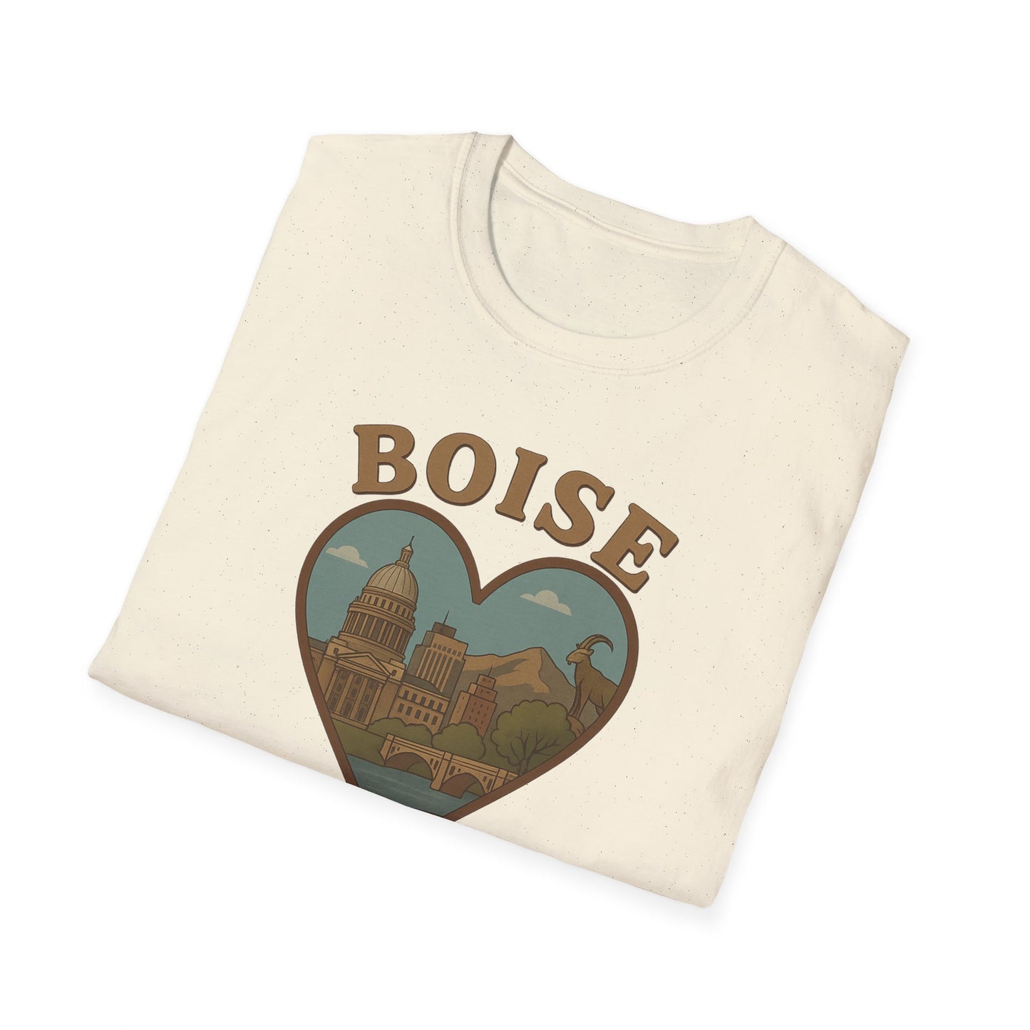 Fall in Love with Boise: Heartfelt Iconic Idaho Unisex Tee for Urban Adventurers