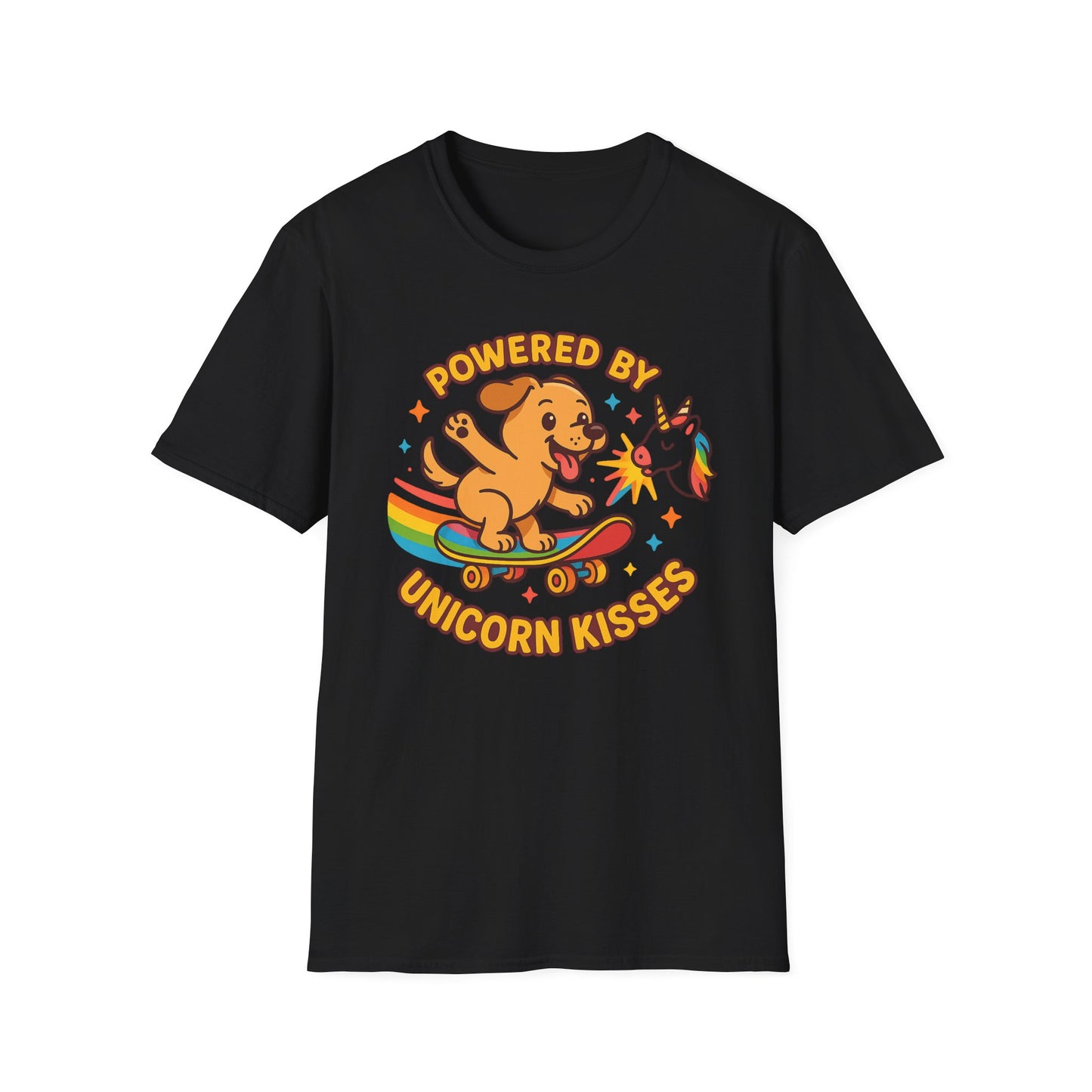Unleash Your Inner Magic with Our 'Powered By Unicorn Kisses' Unisex Tee