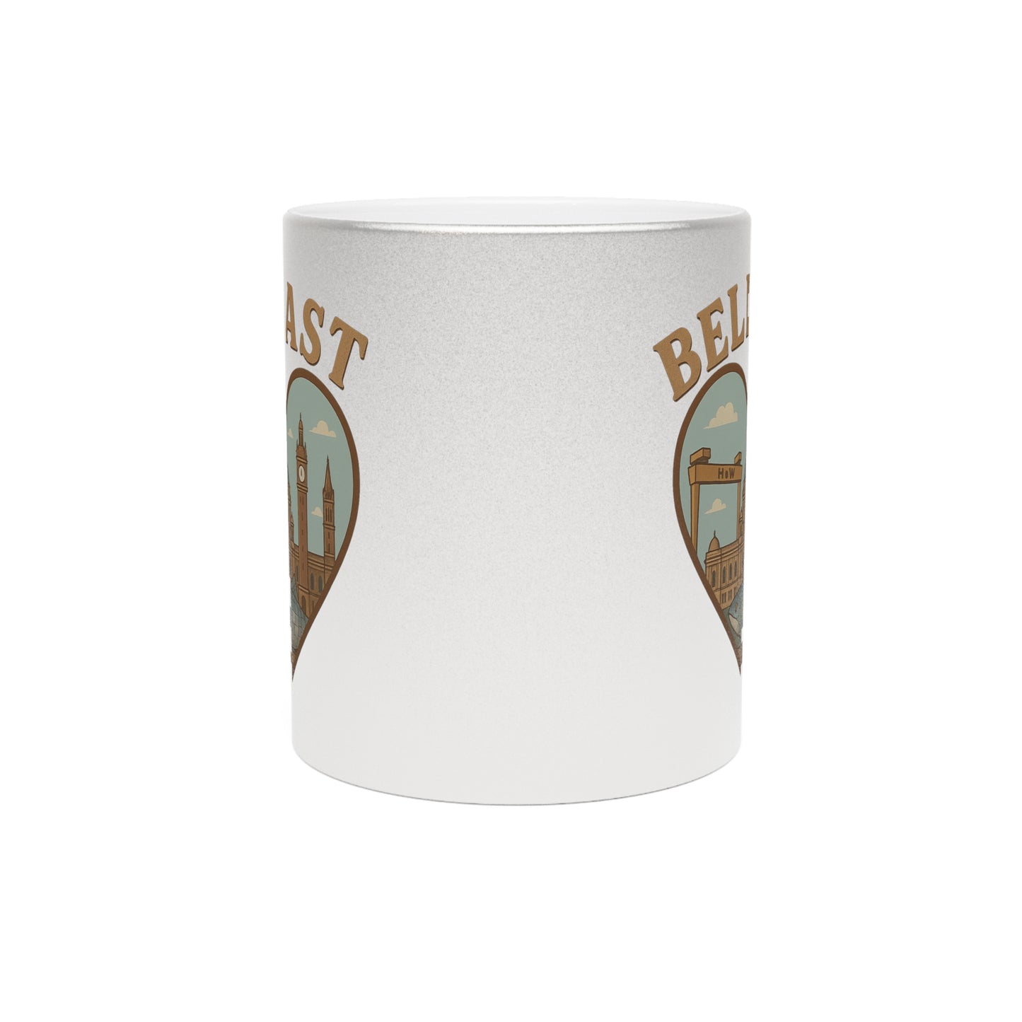 Sip the Majestic Belfast Skyline in a Glorious Metallic Mug!