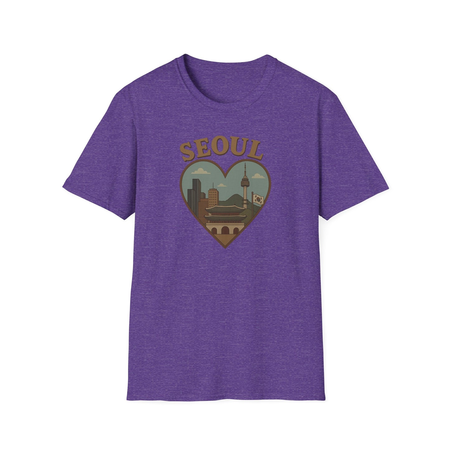 Love Seoul Heart T-Shirt for Wanderlust Enthusiasts with Soft Unisex Fit