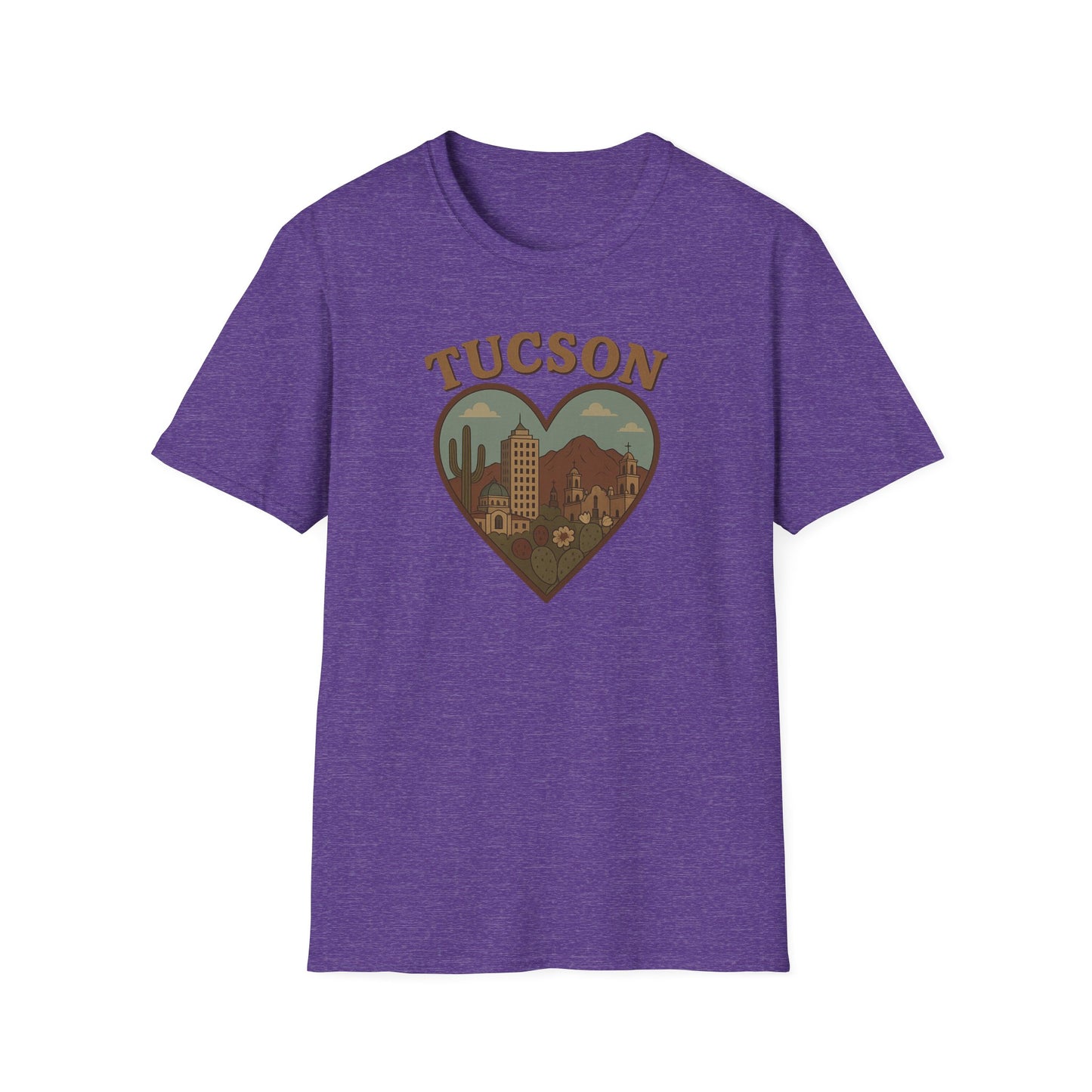 Tucson Love Heart Skyline T-Shirt - Soft Unisex Desert Cactus Tee