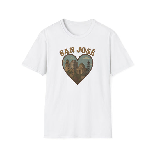 Fall in Love with San José: Unisex T-Shirt Celebrating Urban Vibes and Soft Comfort