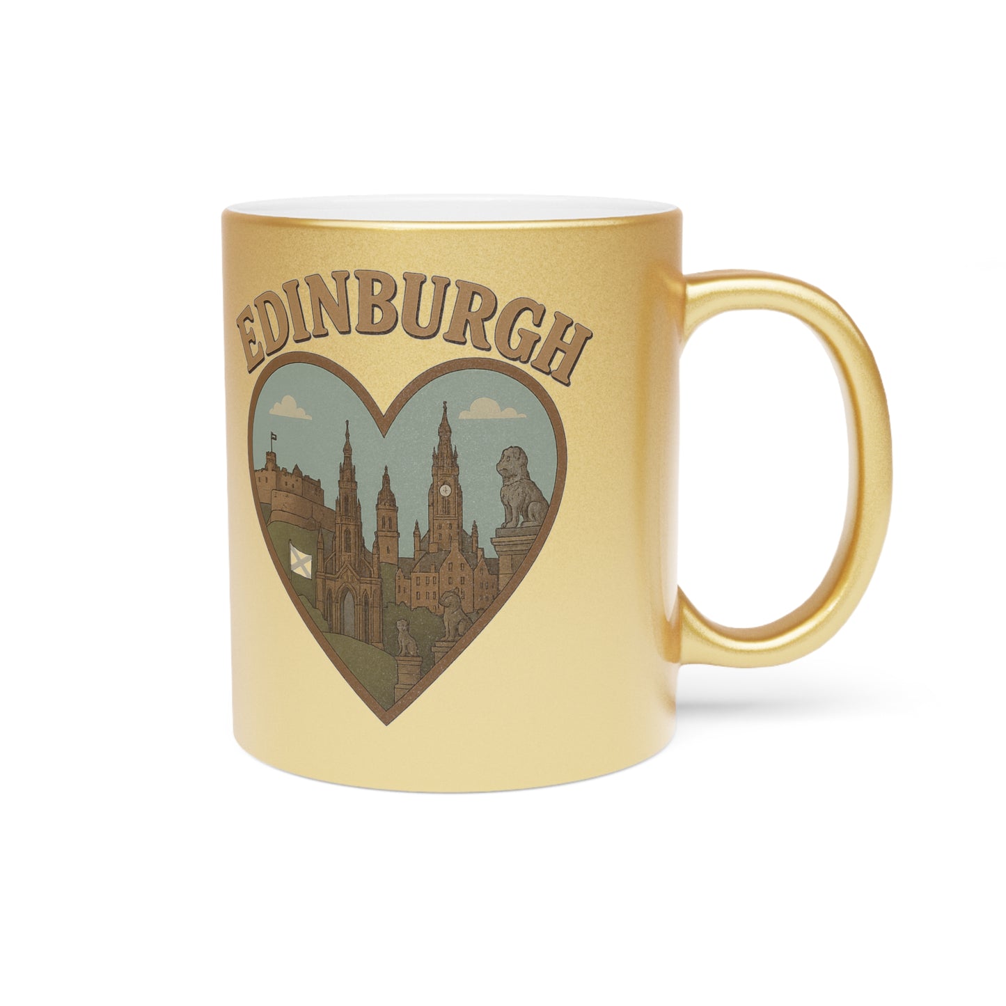 Discover Edinburgh's Enchantment with this Metallic Mug - Perfect Gift!