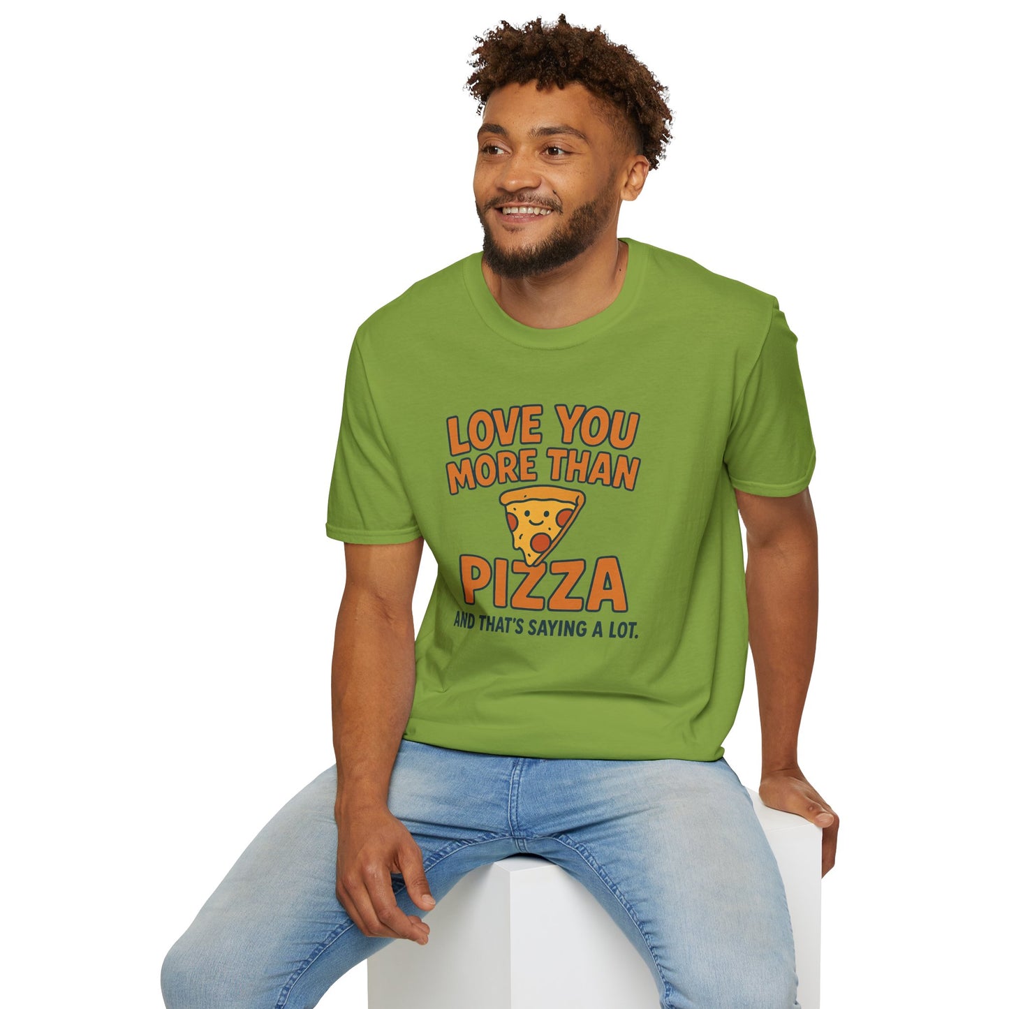 Pizza Love Proclamation: Cheesy Typography Design, Cartoon Food Humor Graphic