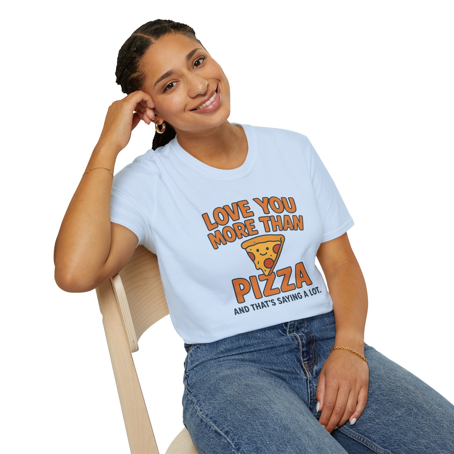 Pizza Love Proclamation: Cheesy Typography Design, Cartoon Food Humor Graphic