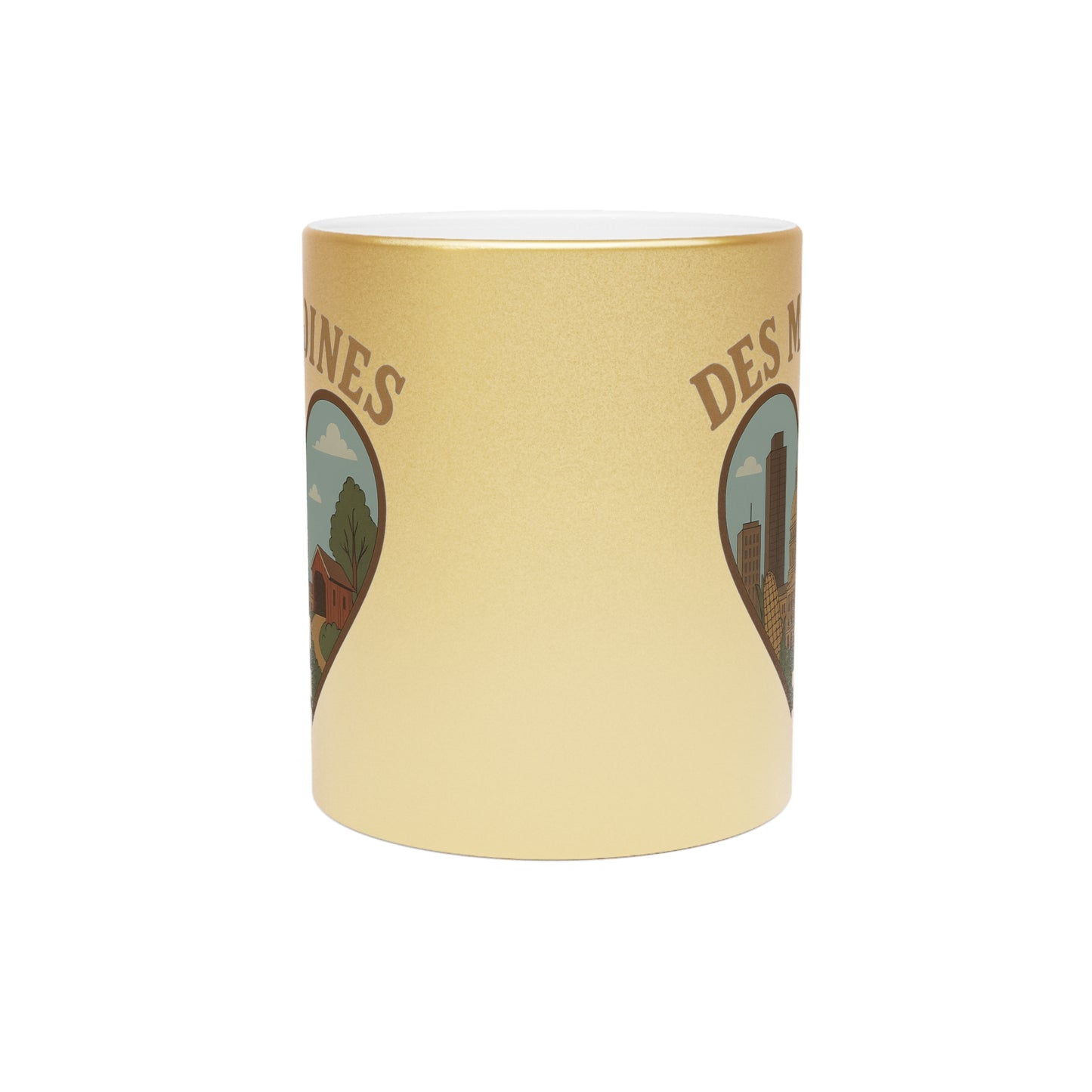 Sip with Des Moines Pride: The Ultimate Metallic Mug in Silver & Gold!