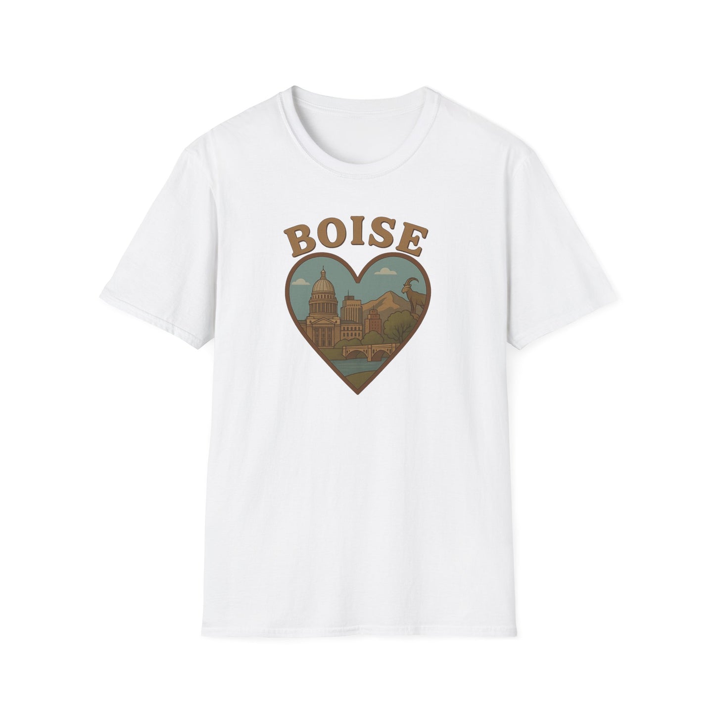 Fall in Love with Boise: Heartfelt Iconic Idaho Unisex Tee for Urban Adventurers