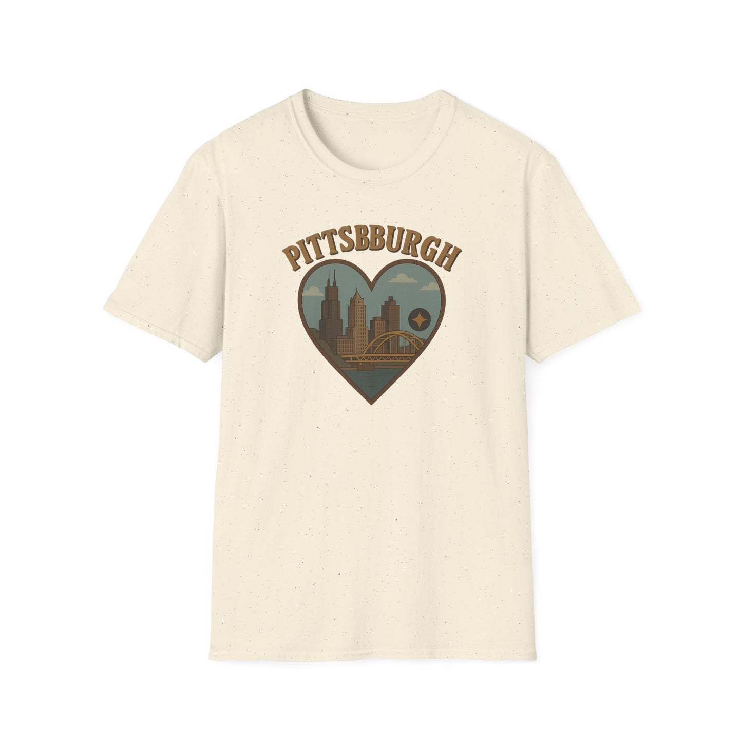 Fall in Love with Pittsburgh's Skyline Heart T-shirt – Unisex Urban Romance Tee