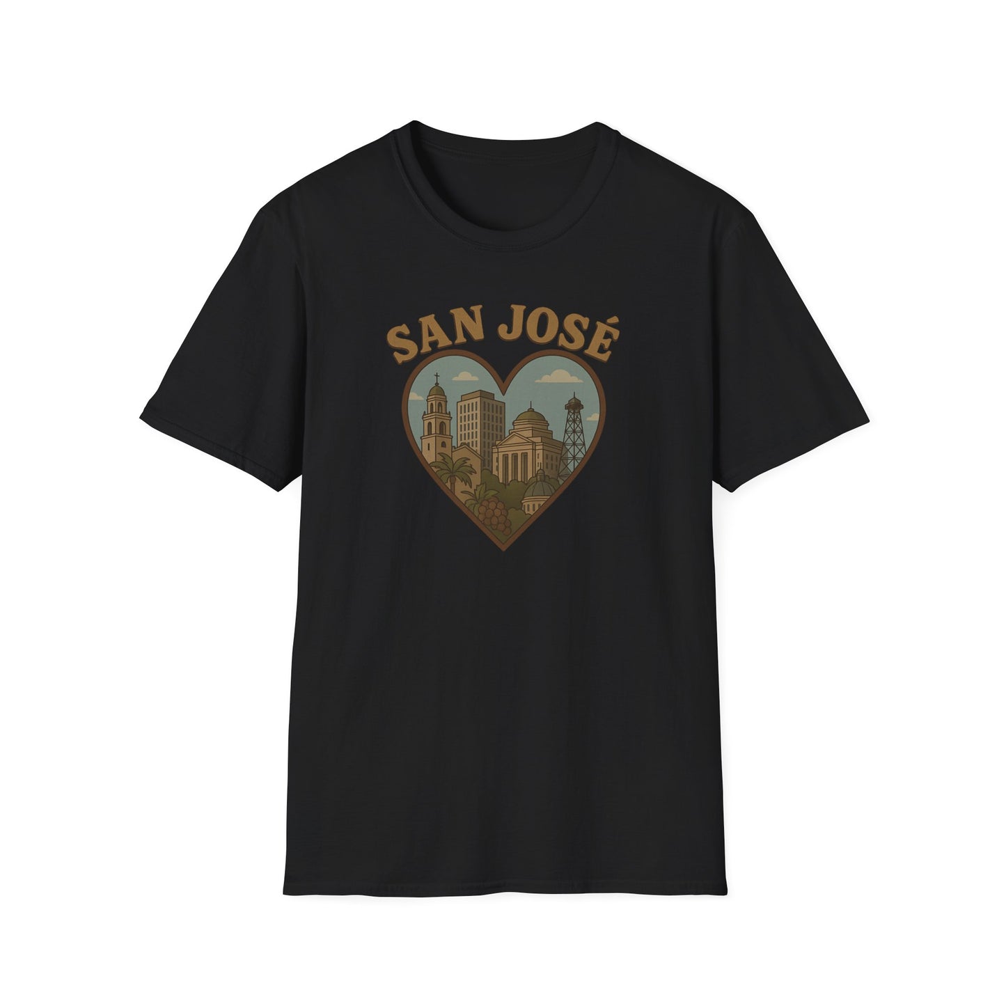 Fall in Love with San José: Unisex T-Shirt Celebrating Urban Vibes and Soft Comfort