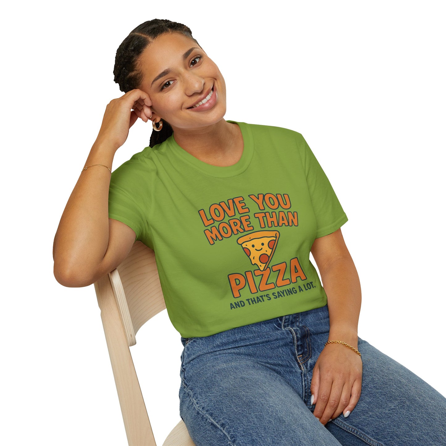 Pizza Love Proclamation: Cheesy Typography Design, Cartoon Food Humor Graphic