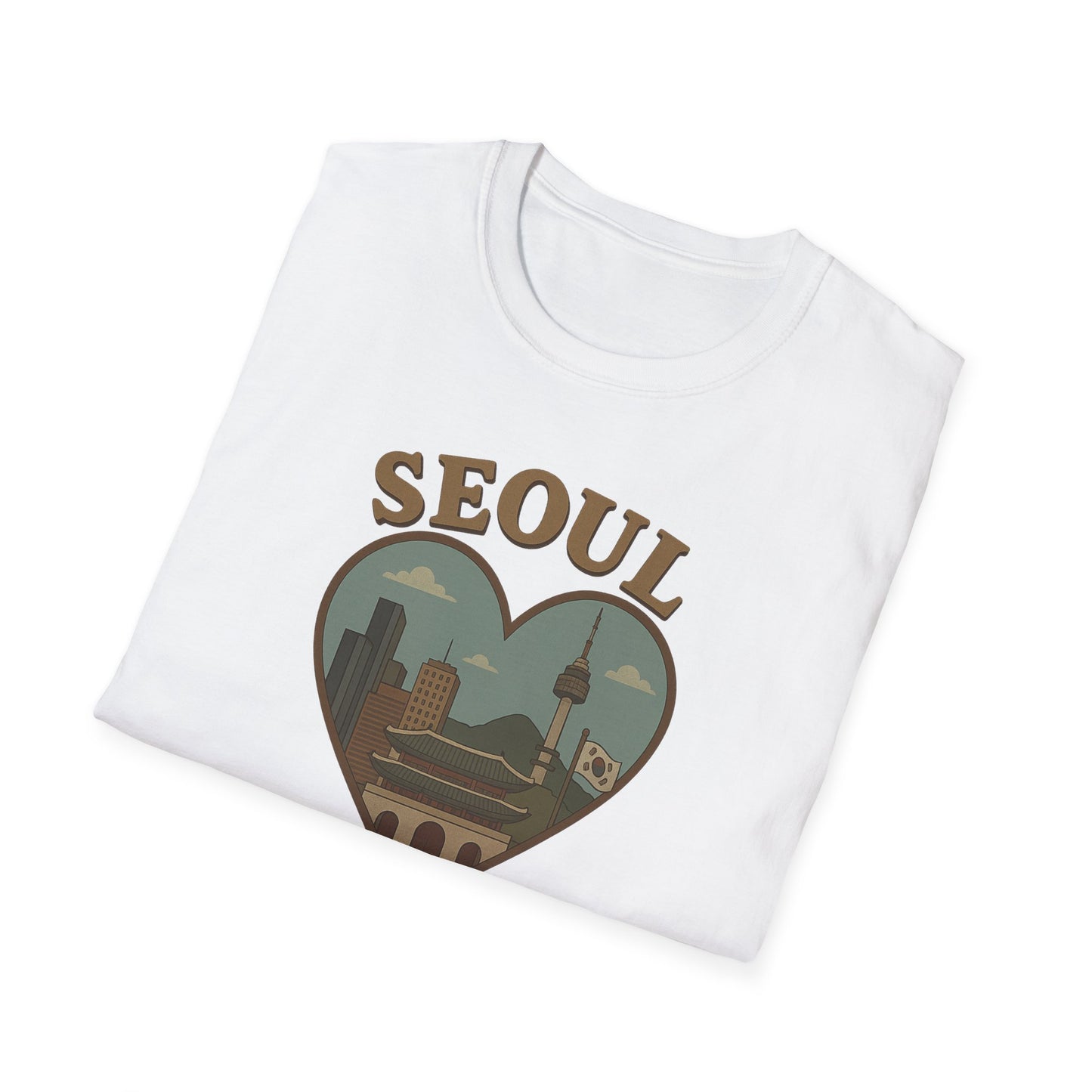 Love Seoul Heart T-Shirt for Wanderlust Enthusiasts with Soft Unisex Fit