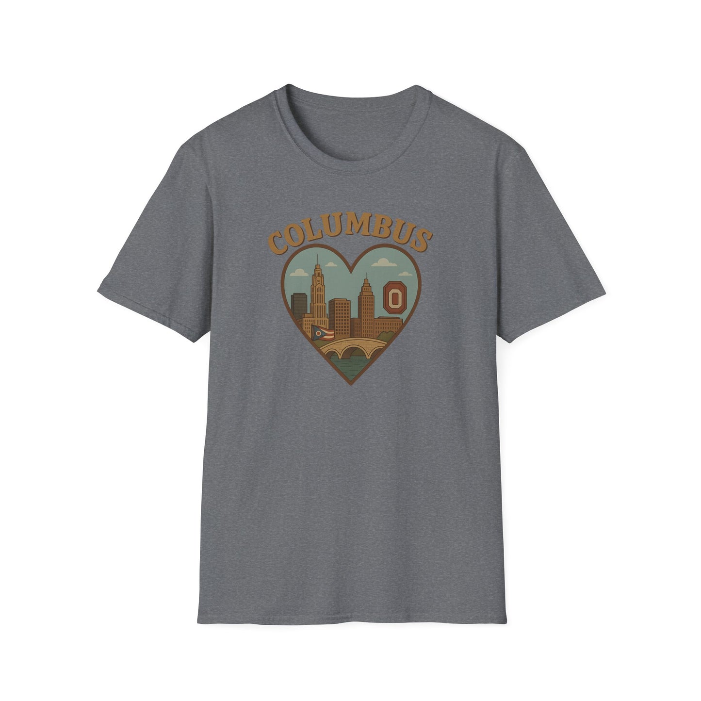 Fall in Love with Columbus: Unisex T-Shirt Celebrating Skyline, Bridges & Ohio Pride