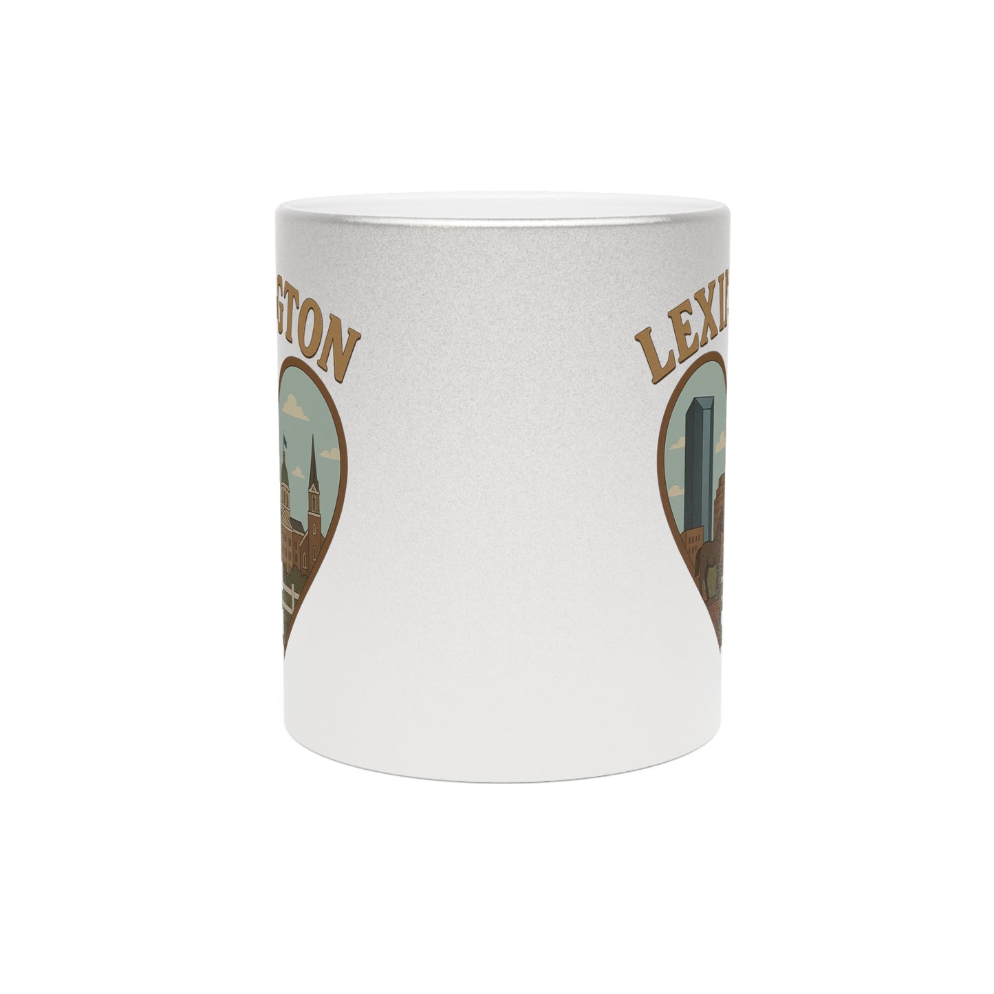 Shimmering Lexington Skyline Mug for Iconic Sips in Metallic Bliss